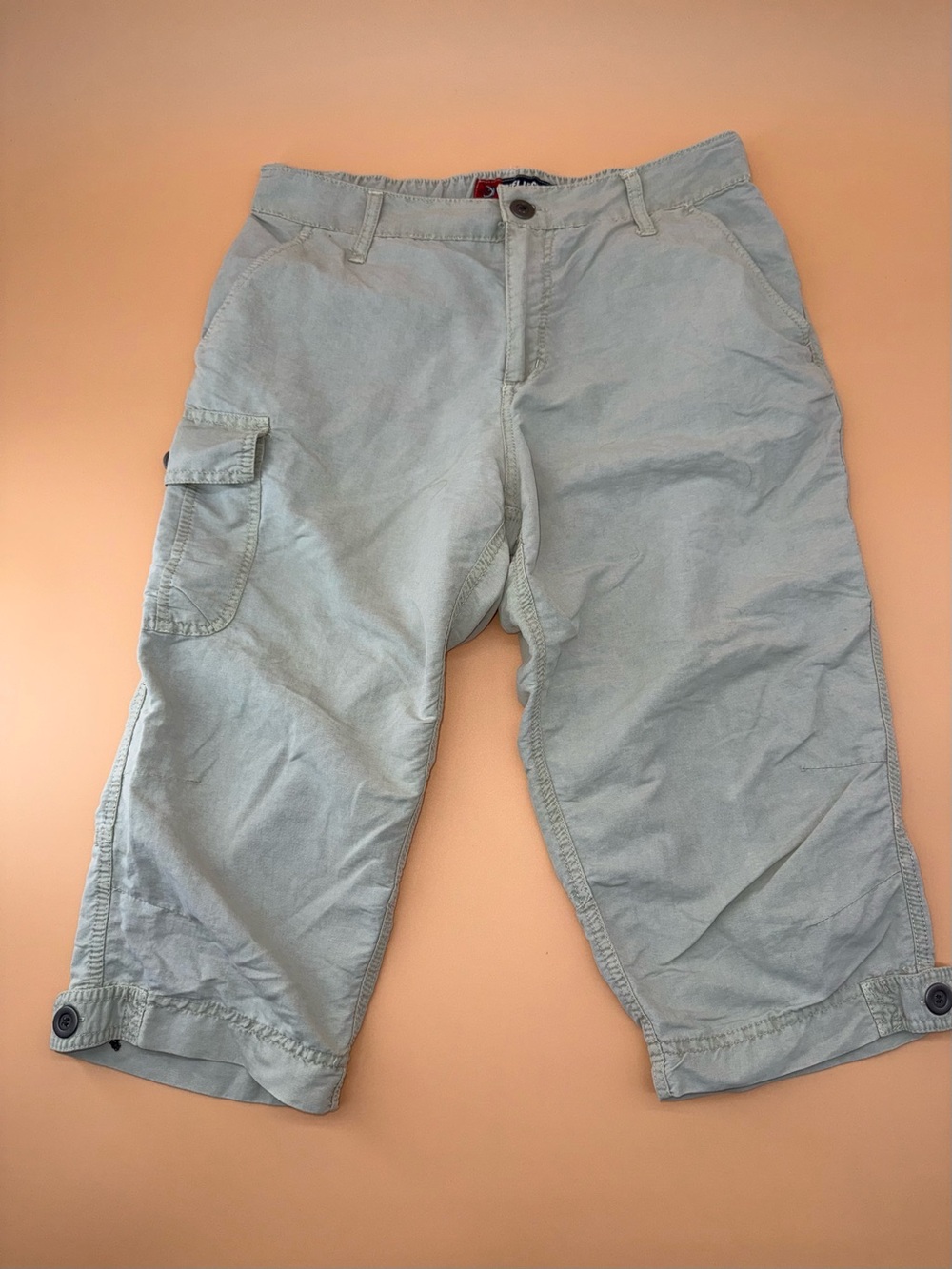 Reel Legends Y2K Capri Pants Utility Pockets Trendy‎ Tan Back to School Pants
